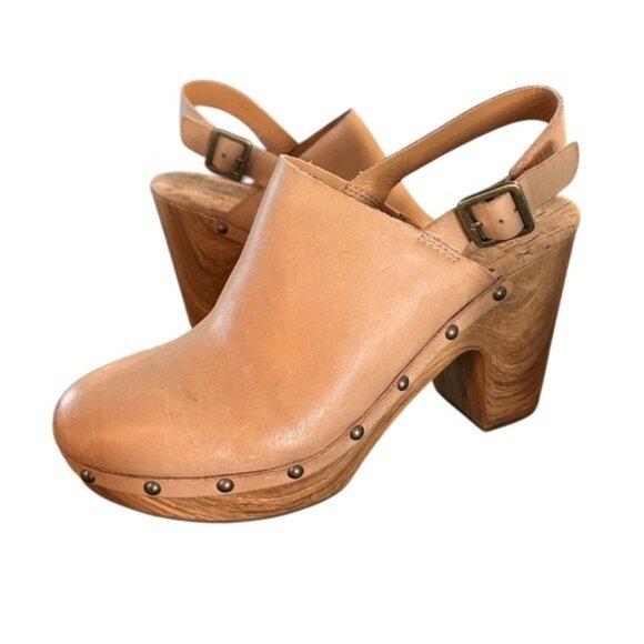 Kork-Ease Sienna Leather Clogs Tan Size 10 – Chunky Heel Vintage Boho - Picture 14 of 14